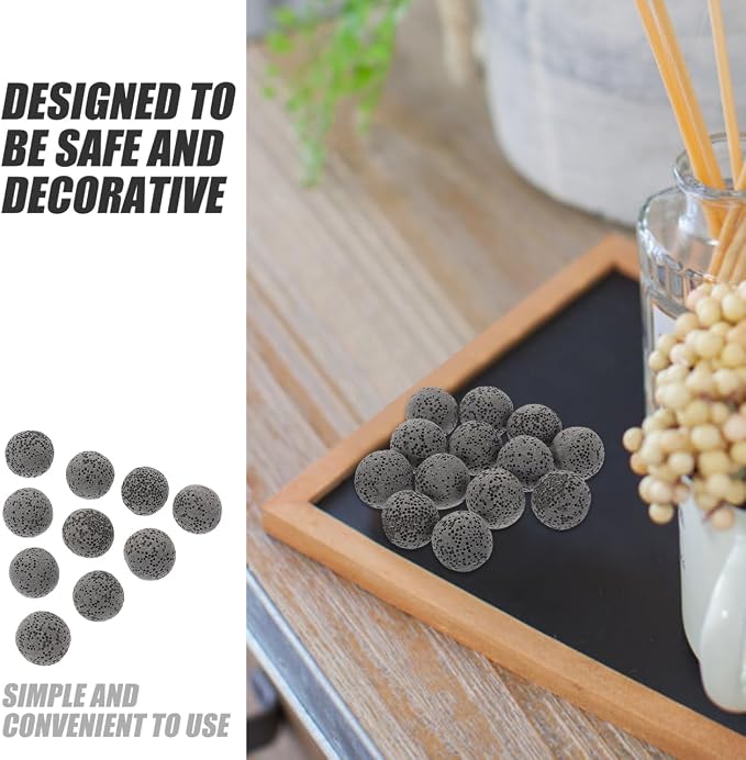 SEWACC 20pcs Volcanic Rock Aromatherapy Stones Essential Oil Diffuser Lava Stones for Home Office Fragrance and Air Purification