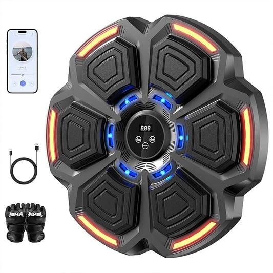 Music Boxing Machine for Adults,Smart Boxing Training Machine,Wall Target Punching Workout for Kids,Reflex Training Suitable for Home,Office,Gym,Fun Fitness Equipment