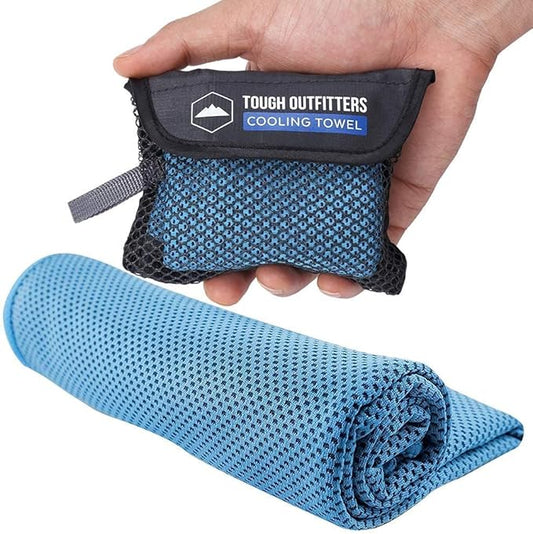 Tough Outdoors Cooling Towels for Neck Face - Neck Cooling Towel for Hot Weather Yoga Sports Golf Sweat - Instant Cold Towel