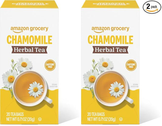 Amazon Grocery, Chamomile Herbal Tea Bags, 20 Ct (Pack of 2)
