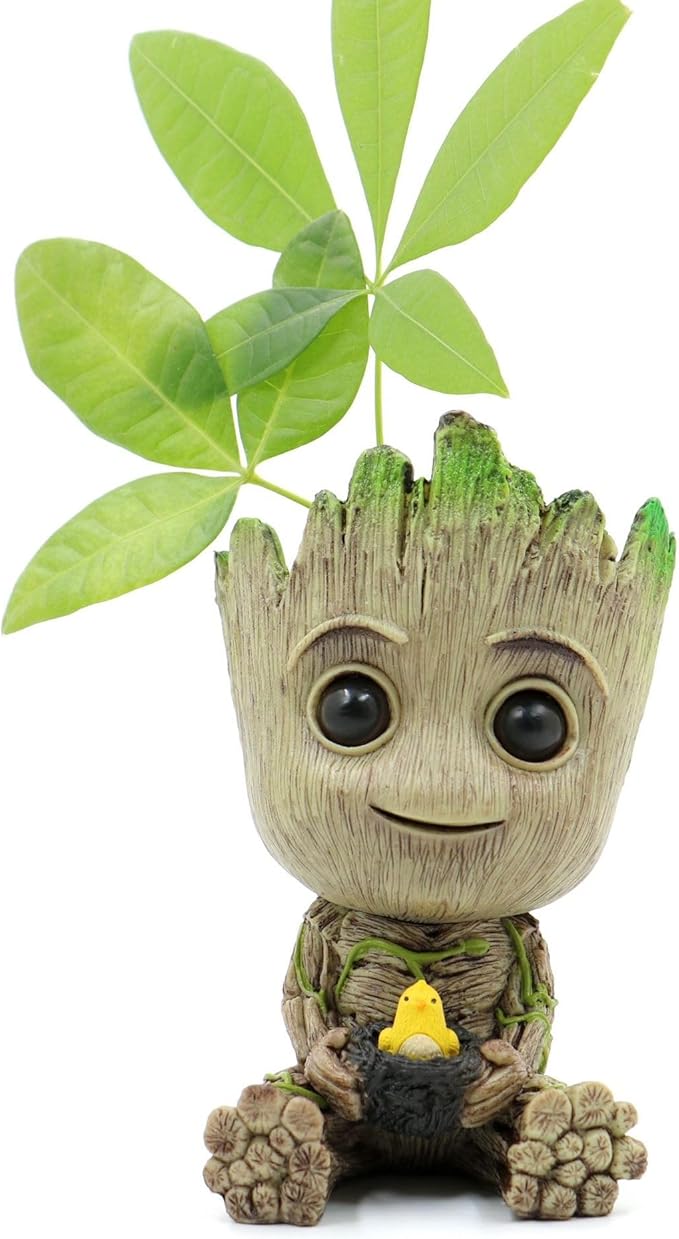 Mini Tree Men Figurine Miniature Model Home Accessories Decompression Artefact Kids (Bird Nest Model)