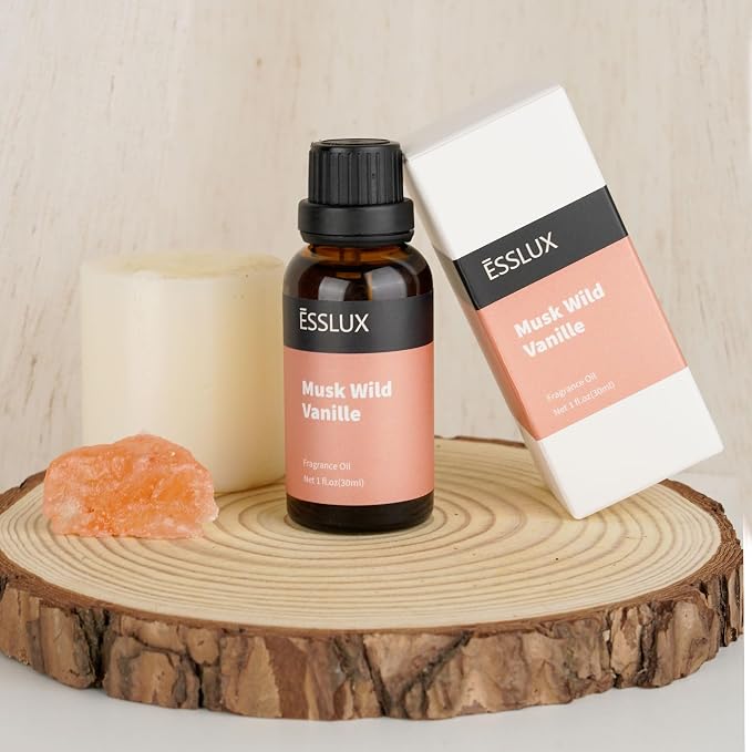 Musk Wild Vanilla Fragrance Oil, ESSLUX Large Single Essential Oil 30ml, Aromatherapy Candle Making Scents, Middle Eastern Scented Oils for Home for Diffuser, Massage, Soap, Perfume, Humidifier