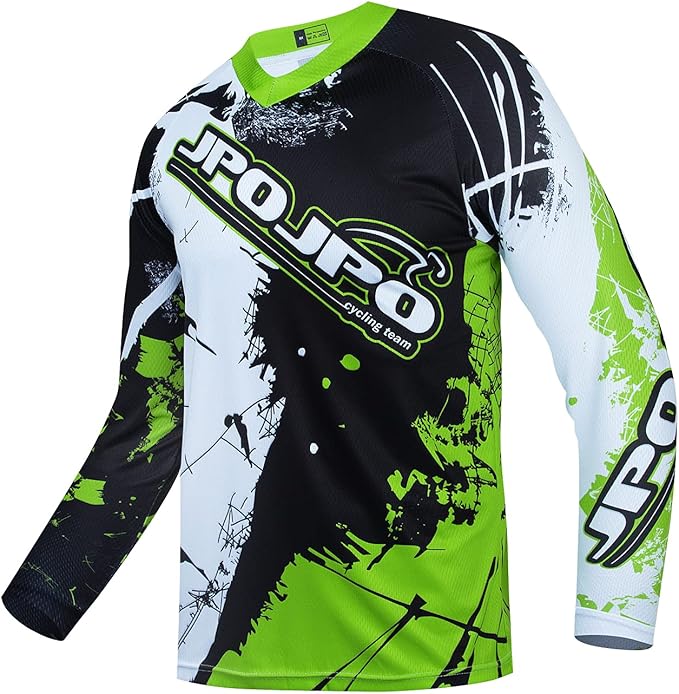Boy Girl Cycling Jersey Kids Mountain Bike Motocross Long Sleeve Shirt Biking Tops 4-14 Years