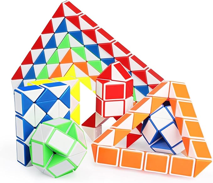 Ganowo 24 Pack Fidget Snake Cube, Mini Twist Puzzle Party Bag Fillers Bulk Toys for Kids Teens Birthday Stocking Stuffers Party Favors Supplies Goodie Bags Fillers, Random Colors