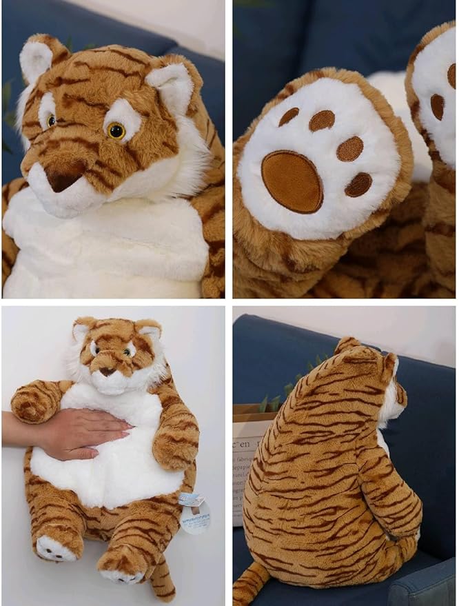 ARELUX Giant 22in Big Tiger Plush Large Stuffed Animal Hugging Pillow: Soft Jumbo Sleeping Body Warm Fluffy Pillow Adorable Chubby Plushie Toy Gifts for Boys Girls