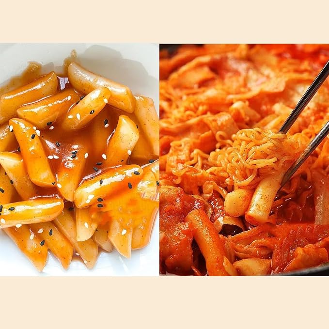 Korean Rice Cakes Tteokbokki Stick Gluten Free Tteok Pasta Asian Snacks & Food, Gluten Free（400g, 14.1oz)