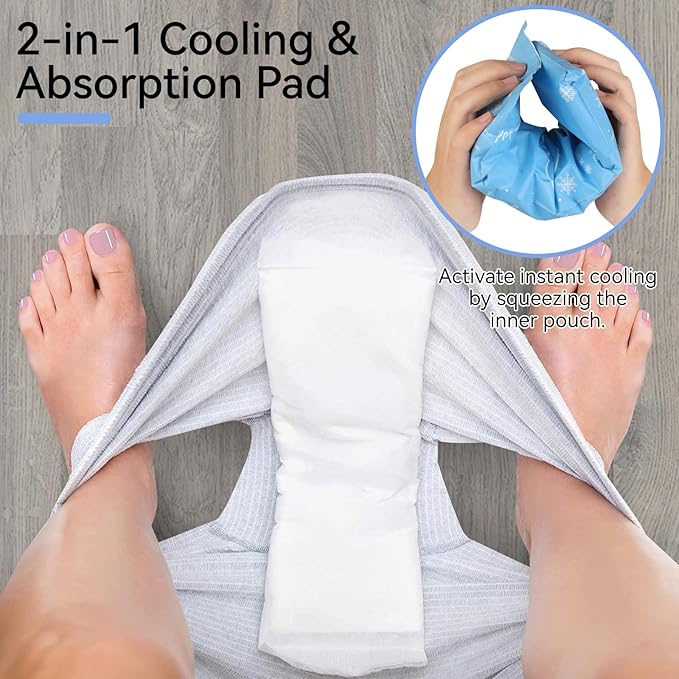 UHdod Postpartum Essentials Recovery Kit for Labor Delivery, Postpartum kit Gift Set for New Mom Includes Disposable Postpartum Underwear, Instant Ice Pads, Cooling Spray, Soothing Liners, Peri Bottle