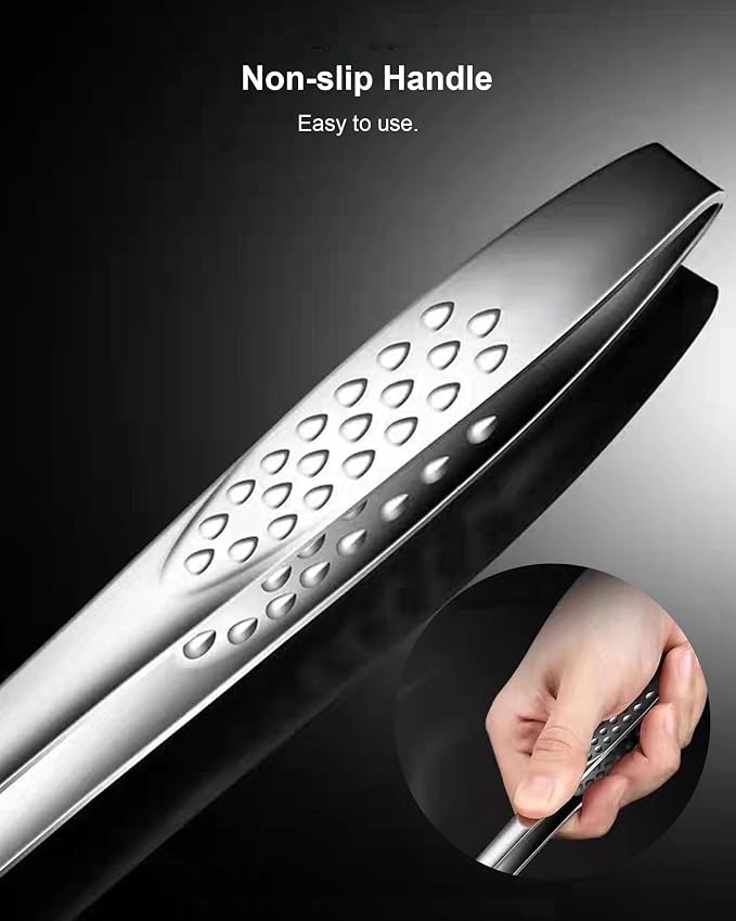 2 Pcs 11 Inches Korean BBQ Tongs Stainless Steel Grill Tongs Cooking Tweezers Japanese Barbecue Tong for Kitchen Cooking Salads Pasta Buffet Food Serving