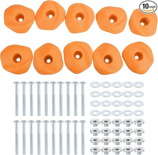 PATIKIL Rock Climbing Holds, Climbing Rock Wall Grips Play Set Climber Attachments with Single Holes for Playground