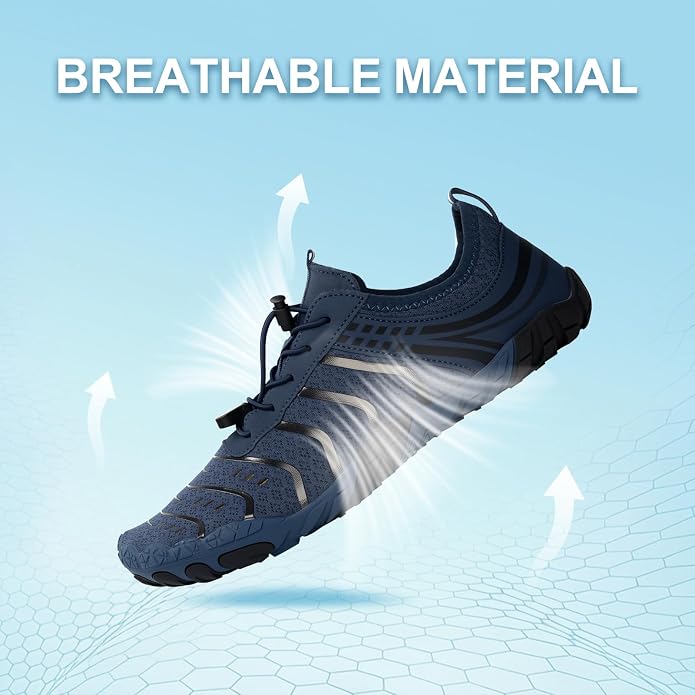 Barefoot Shoes for Women & Men, Grounded Walking Hiking Barefoot Shoes, Wide Toe Box Non-Slip Water Athletic Footwear, Comfortable Vitality Barefoot Footwear, Trail Running Sneakers Unisex