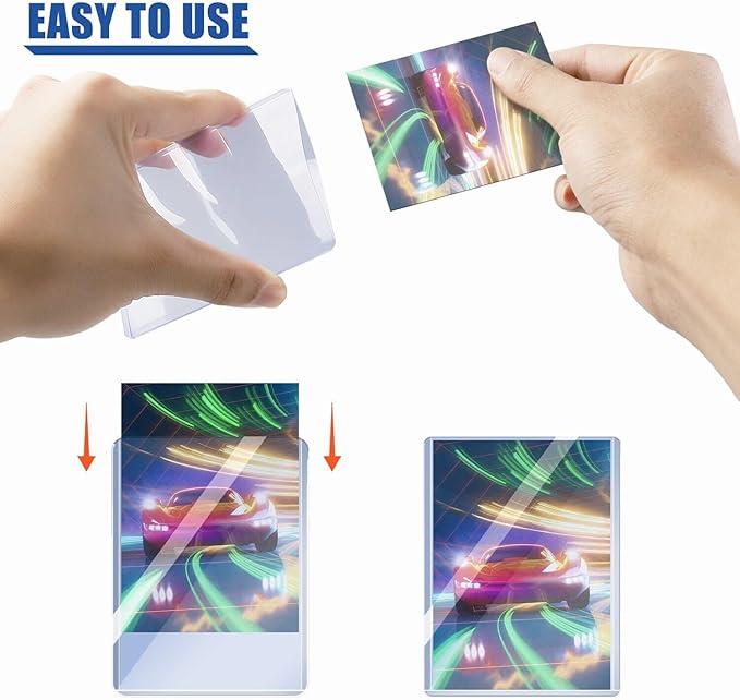 2000 PCS Toploaders and Panny Sleeves - Premium Hard Plastic Card Protectors, Trading Card Sleeves,for Baseball Game Sports Collectible Card (1000 PCS Toploader + 1000 PCS Penny Sleeves)