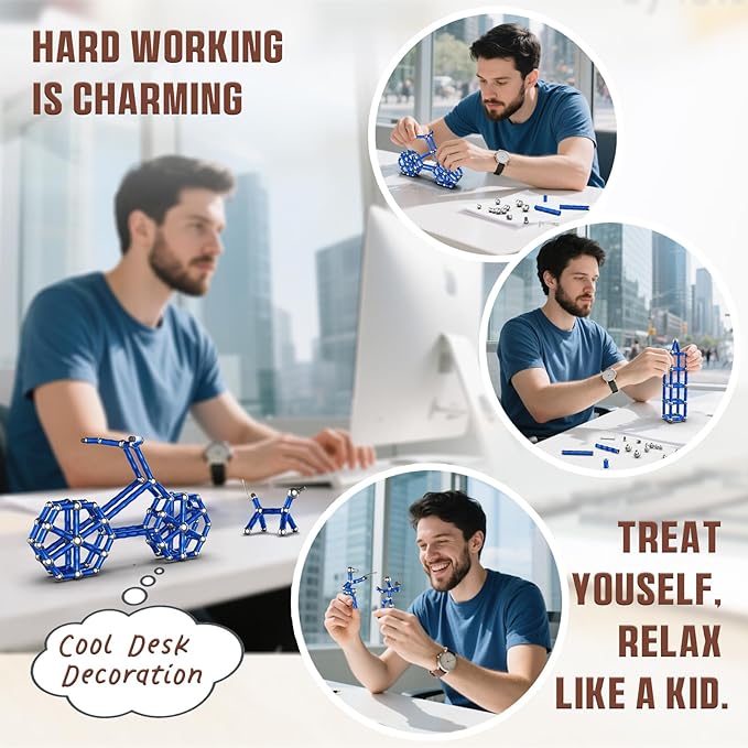 Magnetic Fidget Pen Toys for Teens, Unique Birthday Gifts for Young Men Fun Gifts for Teenage Boys Novelty Christmas Stocking Fillers Gadget for 8 10 11 12 13 14 15 Year Old Boy Engineer Gifts (Blue)