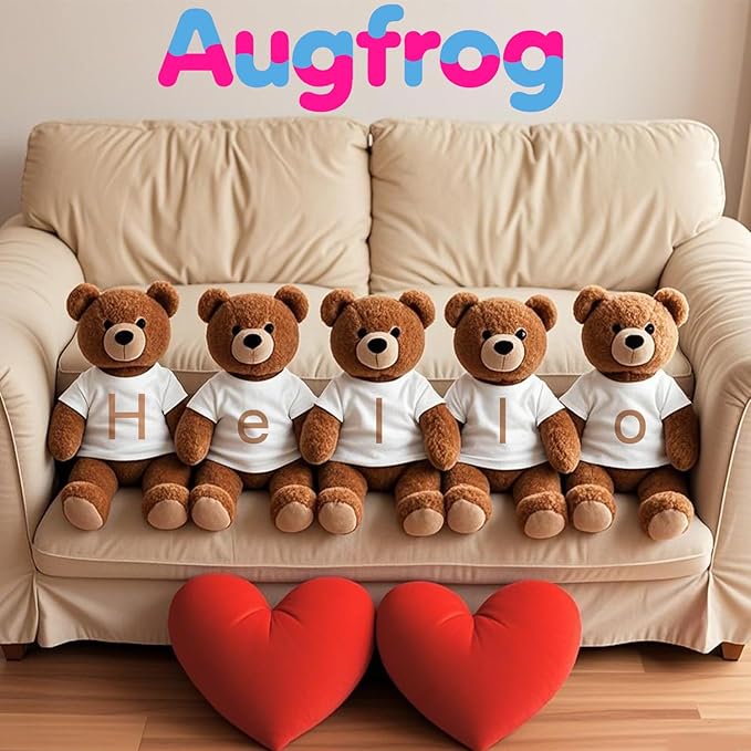 8 - Pack White Blank T - Shirts for 17 - 18 Inch Bears | Thick DIY Stuffed Animal Canvas Clothes (White)