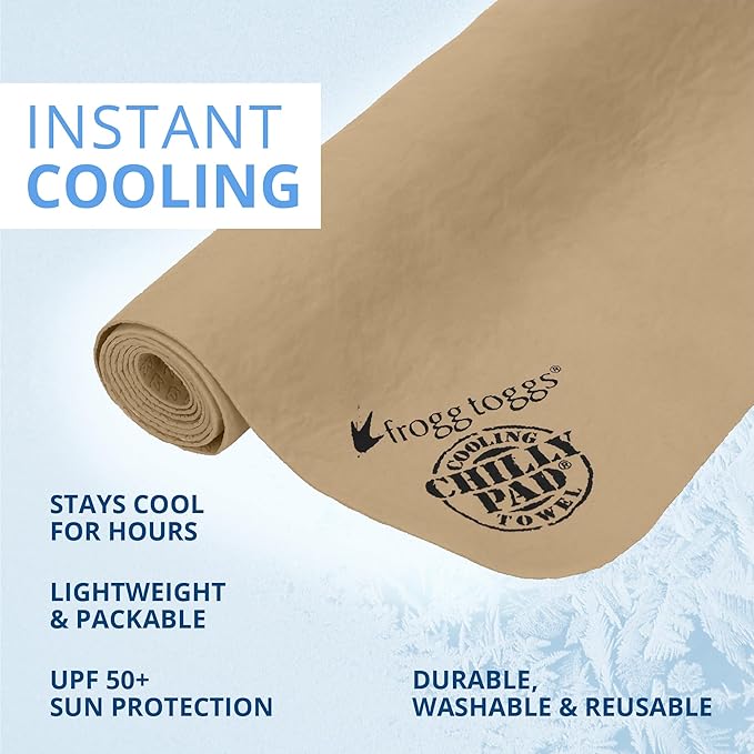 FROGG TOGGS Chilly Pad, Instant Cooling Towel, Long Lasting, Reusable, Sports and Outdoors Neck Towel 33x13