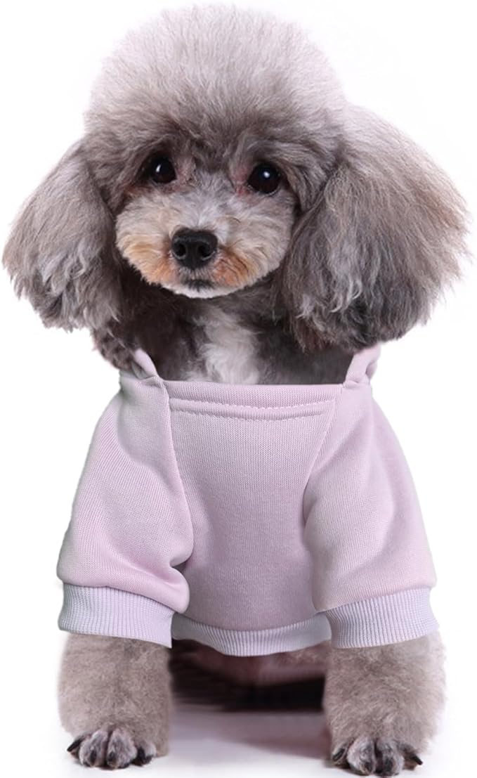 Jecikelon Winter Printed Dog Hoodies Sweatshirts Warm Clothes for Small Dogs Chihuahua Coat Puppy Clothing Cat Custume (Light Purple, X-Small)