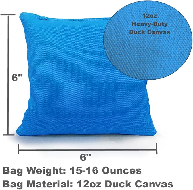 Tailgating Pros Regulation Cornhole Bags - Set of 8 - Corn Filled & Handmade 25+ Color Options