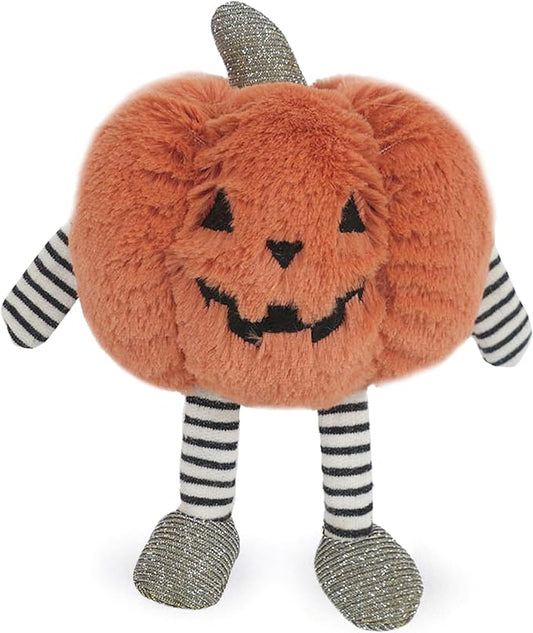 MON AMI Baby Boo Jack O' Lantern Plushie – 6.5” Orange Halloween Pumpkin Stuffed Toy with Striped Arms & Legs | Spooky Plush Toy Gift for Boys, Girls, Toddlers | Perfect for Halloween Prop & Décor