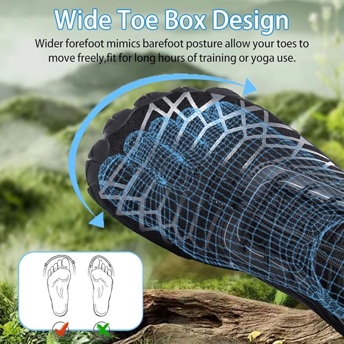 Barefoot Shoes for Women & Men, Grounded Walking Hiking Barefoot Shoes, Wide Toe Box Non-Slip Water Athletic Footwear, Comfortable Vitality Barefoot Footwear, Trail Running Sneakers Unisex