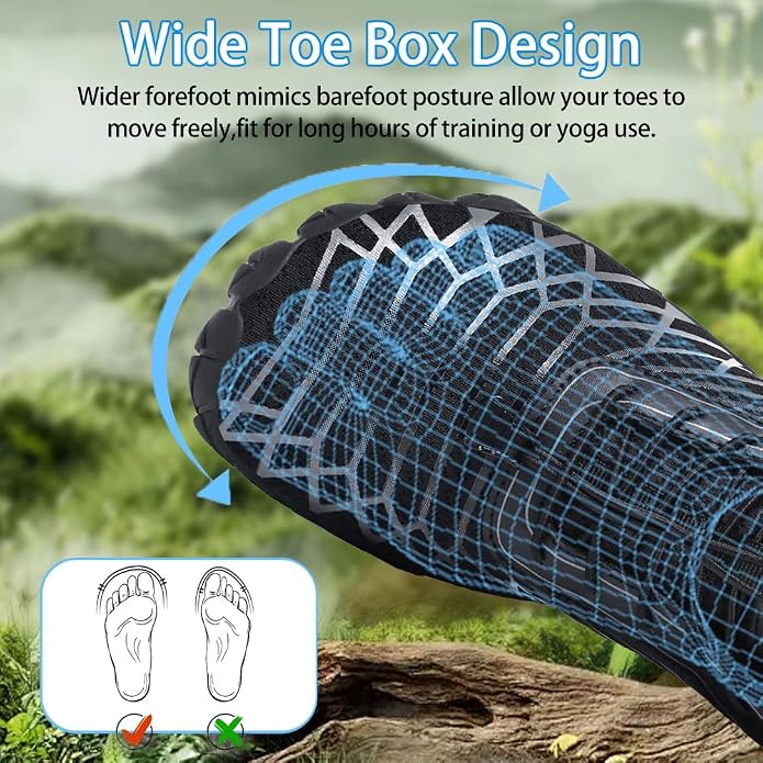 Barefoot Shoes for Women & Men, Grounded Walking Hiking Barefoot Shoes, Wide Toe Box Non-Slip Water Athletic Footwear, Comfortable Vitality Barefoot Footwear, Trail Running Sneakers Unisex