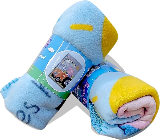 Girls Pink Fleece Soft and Cozy Throw Blanket (40" x 60) (Peppa-5)