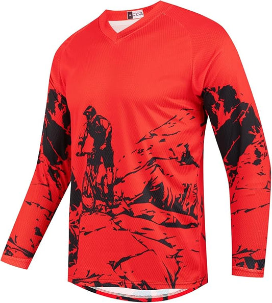 Youth Dirt Bike Jersey Kids Motocross Shirts for Boys Off Roading Long Sleeve Cycling Jerseys Childs Mountain Bicycle Shirt
