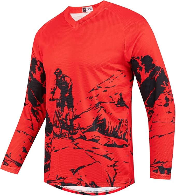 Youth Dirt Bike Jersey Kids Motocross Shirts for Boys Off Roading Long Sleeve Cycling Jerseys Childs Mountain Bicycle Shirt
