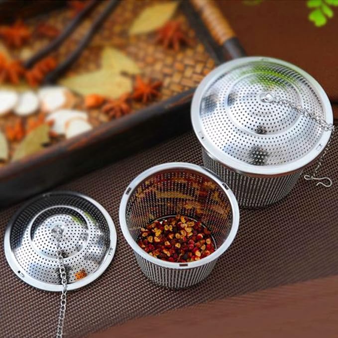 Numola Loose Leaf Tea Infuser Set | Reusable Stainless Steel Tea Balls, Fine Mesh Tea Strainers, Includes Scoop and Drip Trays, Extended Chain Hook