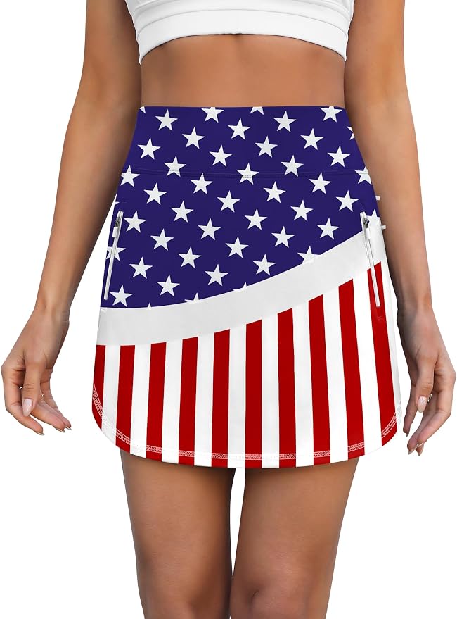 LouKeith Golf Skirts for Women Tennis Skirt with Zipper Pockets High Waisted Running Casual Athletic Skorts Built-in Shorts