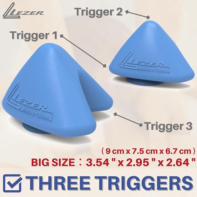 LEZER Large Trigger Massage Point, Manual Massage Ball, Hip Hook, Muscle Knot Release Tool, Deep Tissue Relief, Hip Flexor Iliacus Back Psoas Hand Foot Myofascial Physical Therapy, 3.5 inｘ3 in, Blue