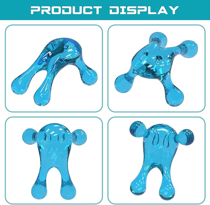 Melonsun Palm Massage Tool - Handheld Four-Point Deep Tissue Massager for Trigger Point, Neck Back Shoulder Pain Relief, Self Massage Between Shoulder Blades, No Therapist Needed