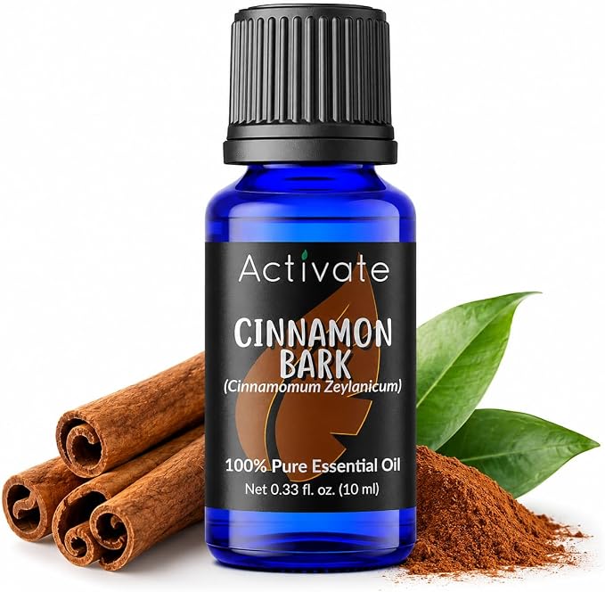 Cinnamon Bark Essential Oil 100% Pure Steam Distilled Ceylon Cinnamon Oil (Cinnamomum zeylanicum) for Diffuser, Aromatherapy, DIY Soap, Candles, Home Fragrance & Craft Projects, 10 mL33