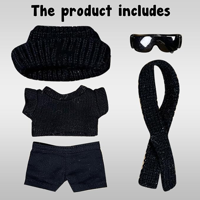 Clothes Fit for 17CM Doll, Fashion Doll Clothes Outfit Set Cute Theme Designer Toys Dress Accessories for Collector Fans Display (Black Goggles)