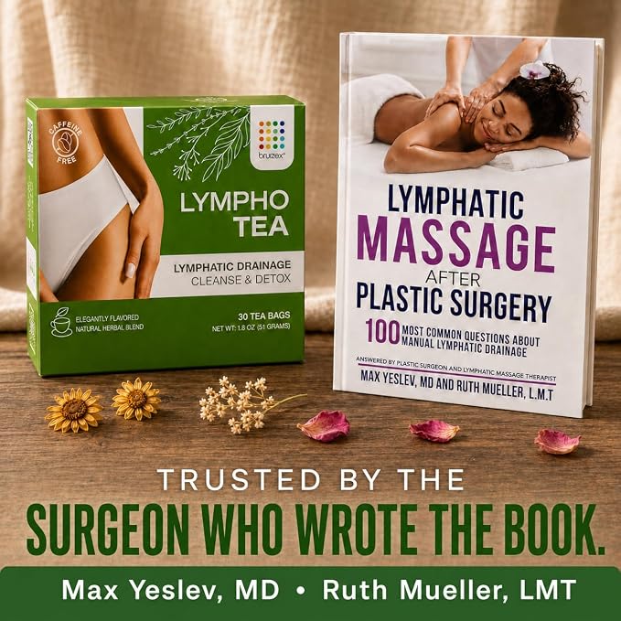 Bruizex Lymphatic Cleanse & Detox Herbal Tea- Lymphatic Drainage & Bloating Relief | Water Retention | Ginger Blend for Post Surgery Recovery | Liposuction, Tummy Tuck, Lipedema & Lymphedema- 30-Pack