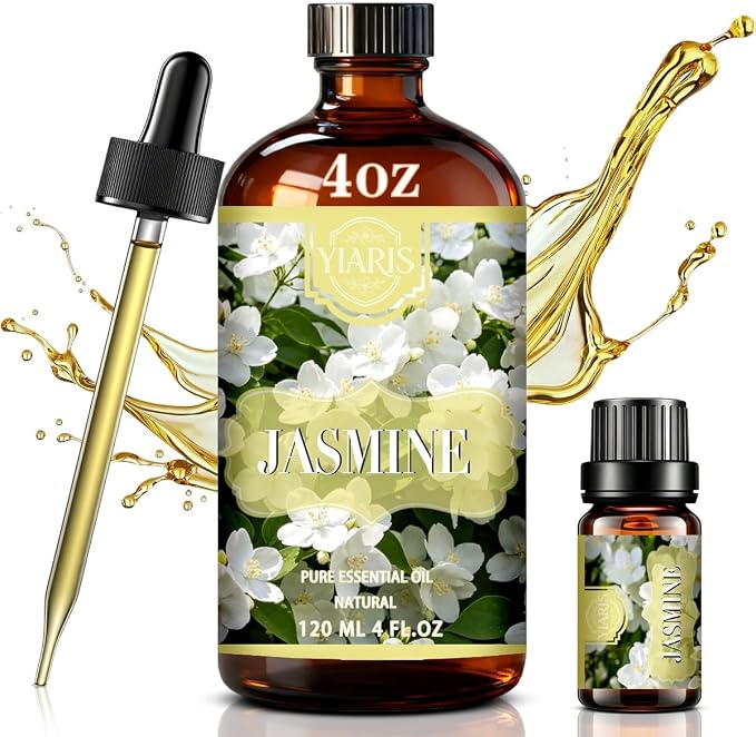 Jasmine Essential Oil 4.33oz for Diffuser & Home Scent | Exotic jasmine scent for diffuser, aromatherapy, spa, candle making, soap crafting, DIY projects