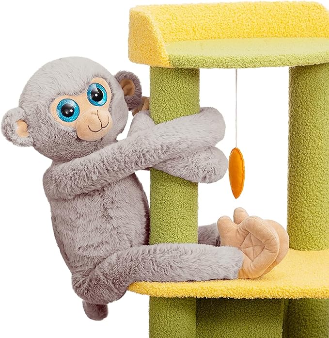 Hanging Monkey Plush Toy Cute Stuffed Animal Gift for Kids Grandchildren Friends Family Gray 27 inch