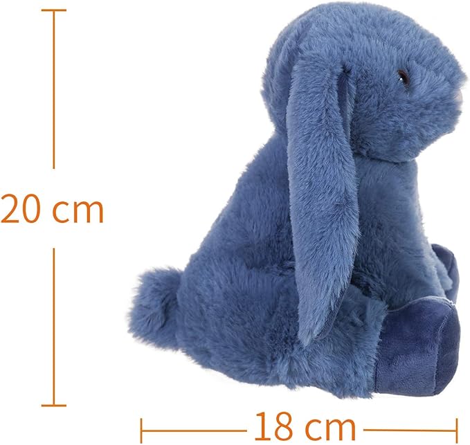 Apricot Lamb Toys Plush Navy Blue Bunny Rabbit Stuffed Animal with Fluffy Soft Ears (Navy Blue Bunny, 8 Inches)