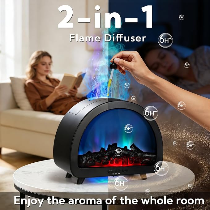 3 Pack Flame Essential Oil Diffuser 200ml Ultrasonic Cool Mist Humidifier 12 Colors LED Light with Remote Control Aromatherapy Diffuser for Home Bedroom Hotel Office Spa Yoga,Black