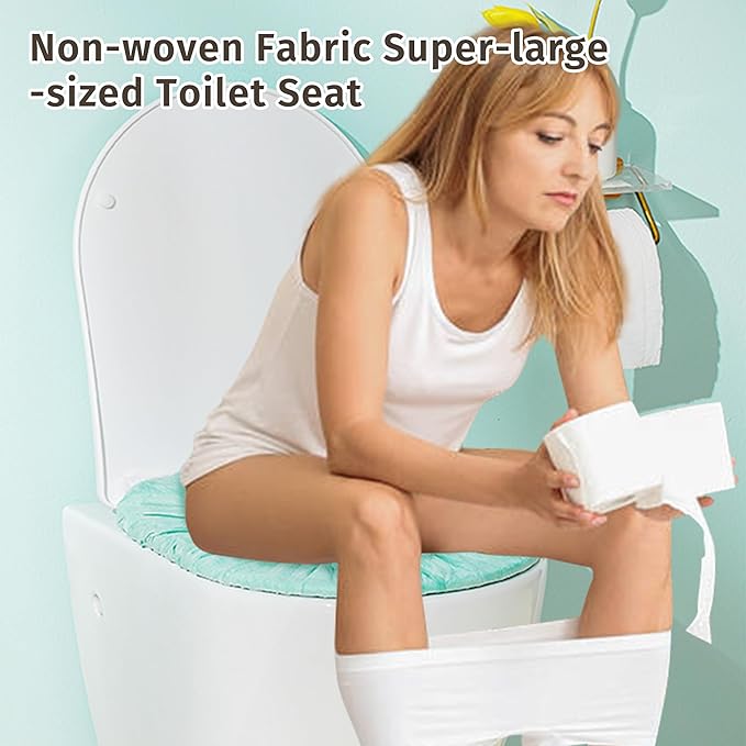 Two-Layer Disposable Toilet Seat Cover,30 Pack Extra Large Non-Woven Fabric Individually Wrapped for Travel,Toddler Potty Training for Kids and Adults