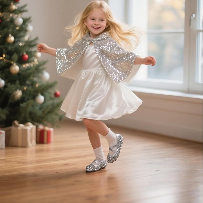 THEE BRON Mary Jane Ballet Flats - Girls' Dress Shoes with Hook & Loop Closure