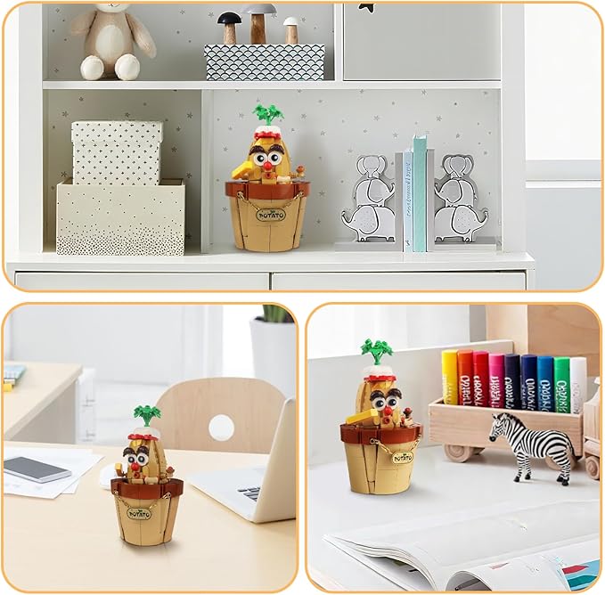 Potato Model Building Set - Creative Potted Plant Building Blocks Toy for Kids & Adults, Compatible with Lego, DIY Home & Office Decor, Ideal Gift for Birthday, Christmas (JJ9208)