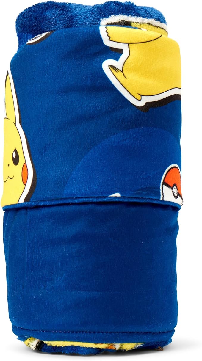 Northwest Pokemon Blanket, Cute Pikachu, Wearable Lightning League, Hooded Silk Touch Throw, 40 x 50 Inches