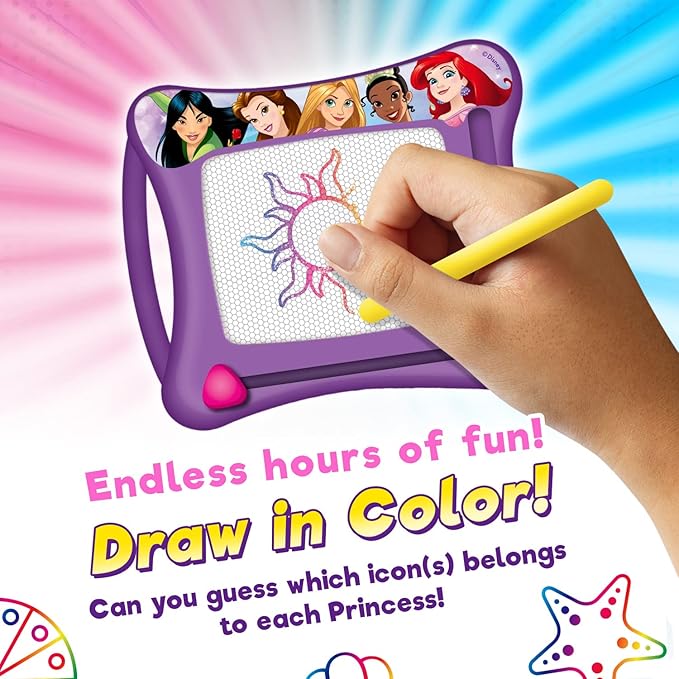 JA-RU Disney Princess Magic Draw-Magnetic Drawing Pad (1 Pack). Drawing Kids Board Car Trip Toys | Mess-Free Small Kids Write Board | Creative Activities and Travel Entertainment.B-6906-1s