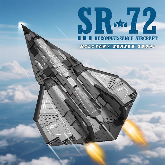 SR-72 Reconnaissance Fighter Jet Building Set, Military Airplane Toys Construction Set 33039, Model Plane Kit Aviation Collection, Gifts for Teens 14+, Adult and Military Fans