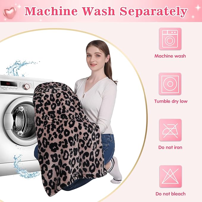 Waitu Wearable Blanket Sweatshirt Gifts for Women and Men, Warm and Cozy Blanket Hoodie, Thick Flannel Hoodie Blanket, Blanket Robe for Adults and Kids - Leopard