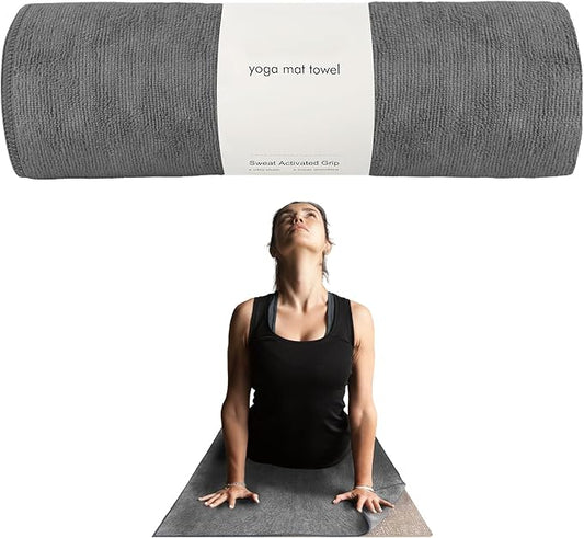 Muka Yoga Mat Towel for Hot Yoga Non-Slip, Pilates Mat Cover Absorbent Soft Gym Sweat Towel 72x24 Inch