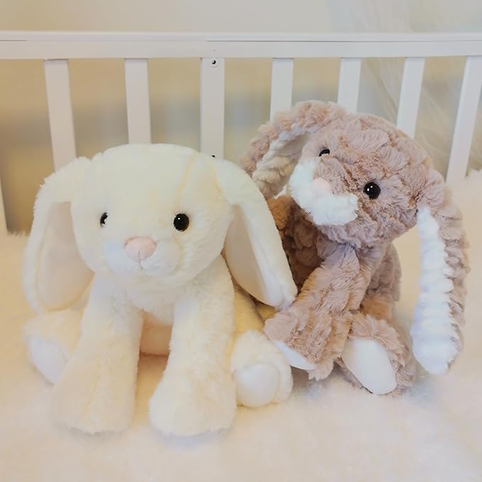 9" Easter Bunny Stuffed Animals, Safe Material Soft Washable Stuffed Bunny, Cute Plush Toy Rabbit Easter Decoration Birthday Gift for Boys and Girls, Beige