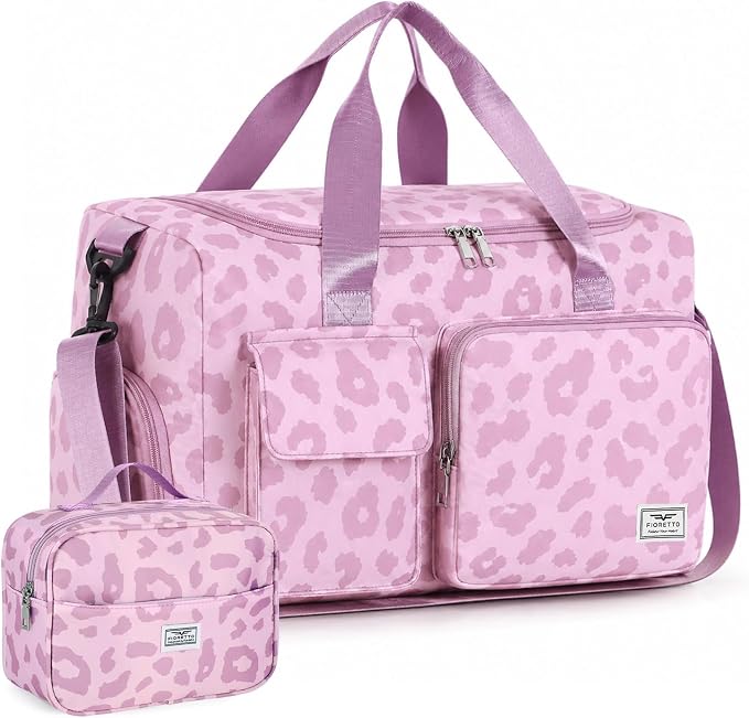 FIORETTO Women's Gym Duffle Bag with Shoes Compartment, 30L Capacity, Ideal for Travel, Gym, Sports, Duffel, Weekender