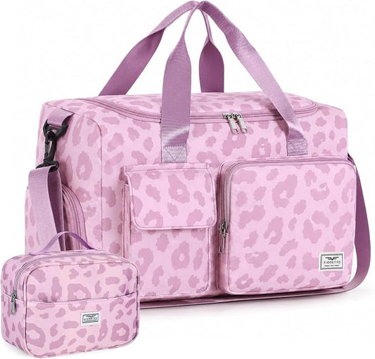 FIORETTO Women's Gym Duffle Bag with Shoes Compartment, 30L Capacity, Ideal for Travel, Gym, Sports, Duffel, Weekender
