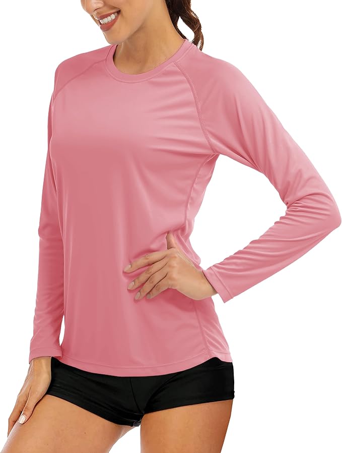 MAGCOMSEN Women's Long Sleeve Shirts UPF 50+ Sun Protection Shirts for Hiking Fishing Workout Rash Guard