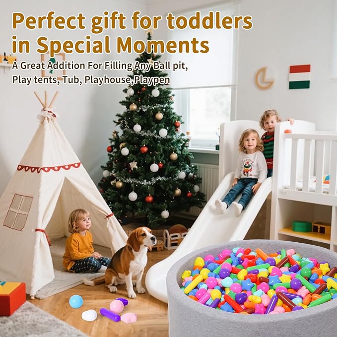 STARBOLO Ball Pit Balls for Toddlers - Colorful 500 Ball Pit Balls Crush Proof Plastic Toy Balls for Toddlers Ball Pits, Ball Pit Play Tent, Baby Pool Water Toys(Random Colors)